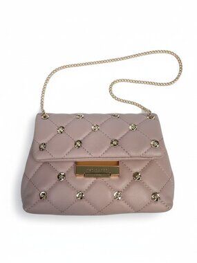 Ted Baker London Ginn Quilted Leather Crossbody Bag Pink Rose Gold Studded NWT